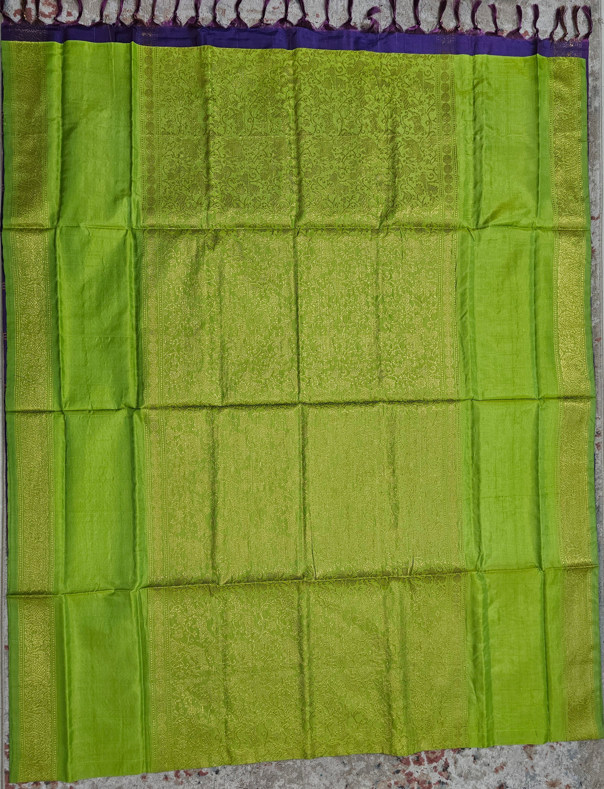 Green with Purple Vanasingram Pattern Chinnalampattu Saree