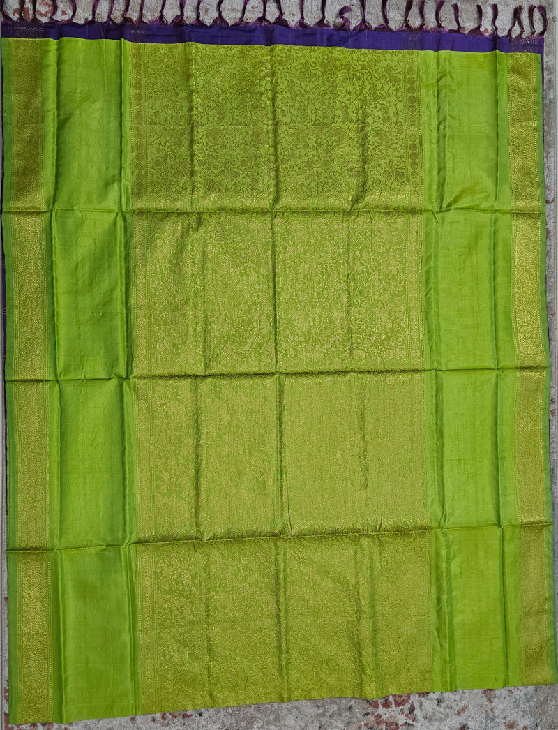 Green with Purple Vanasingram Pattern Chinnalampattu Saree