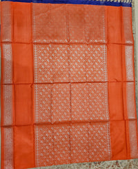 Orange with Blue Vanasingram Pattern Chinnalampattu Saree
