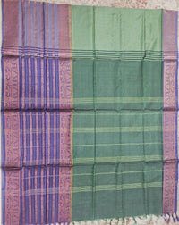 Green with Blue Chinnalampattu Velthari Design Border Saree