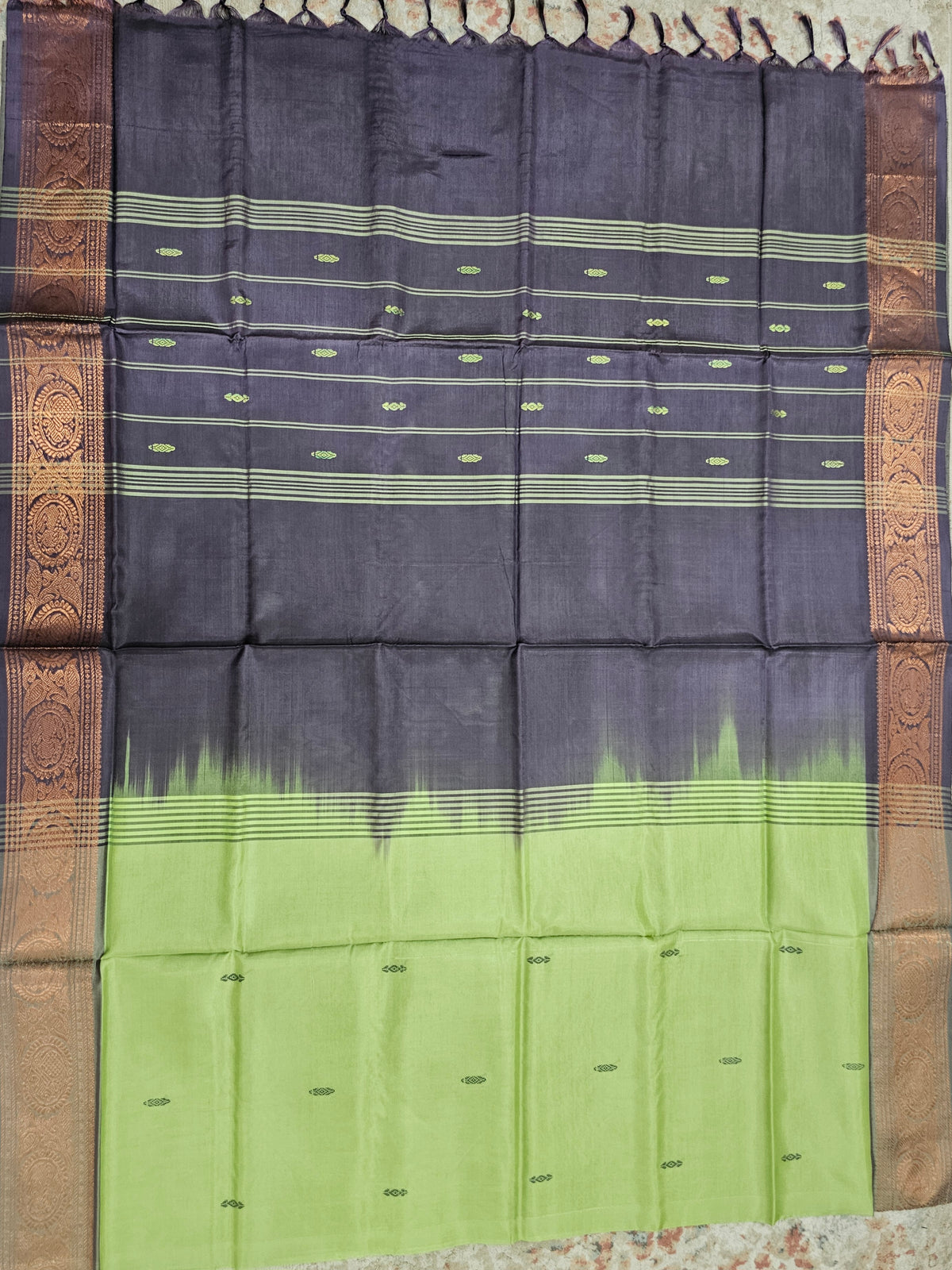 Chinnalampattu Border - Green with Dark Purple