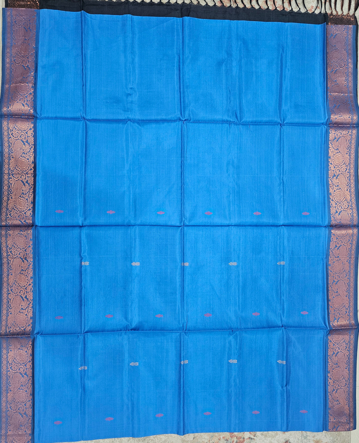 Chinnalampattu Border - Blue with Black