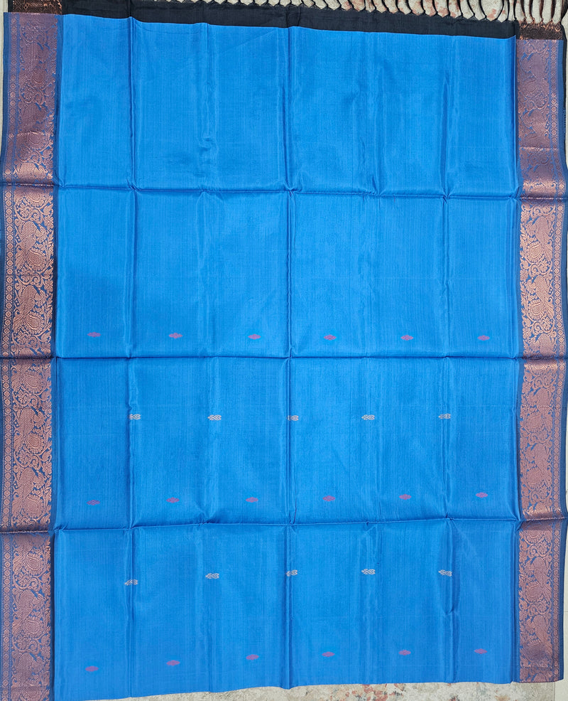 Chinnalampattu Border - Blue with Black