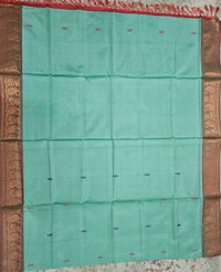 Chinnalampattu Border - Sea Green with Red
