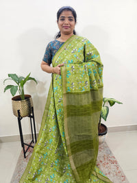 Tussar by Cotton Kalamkari- Green