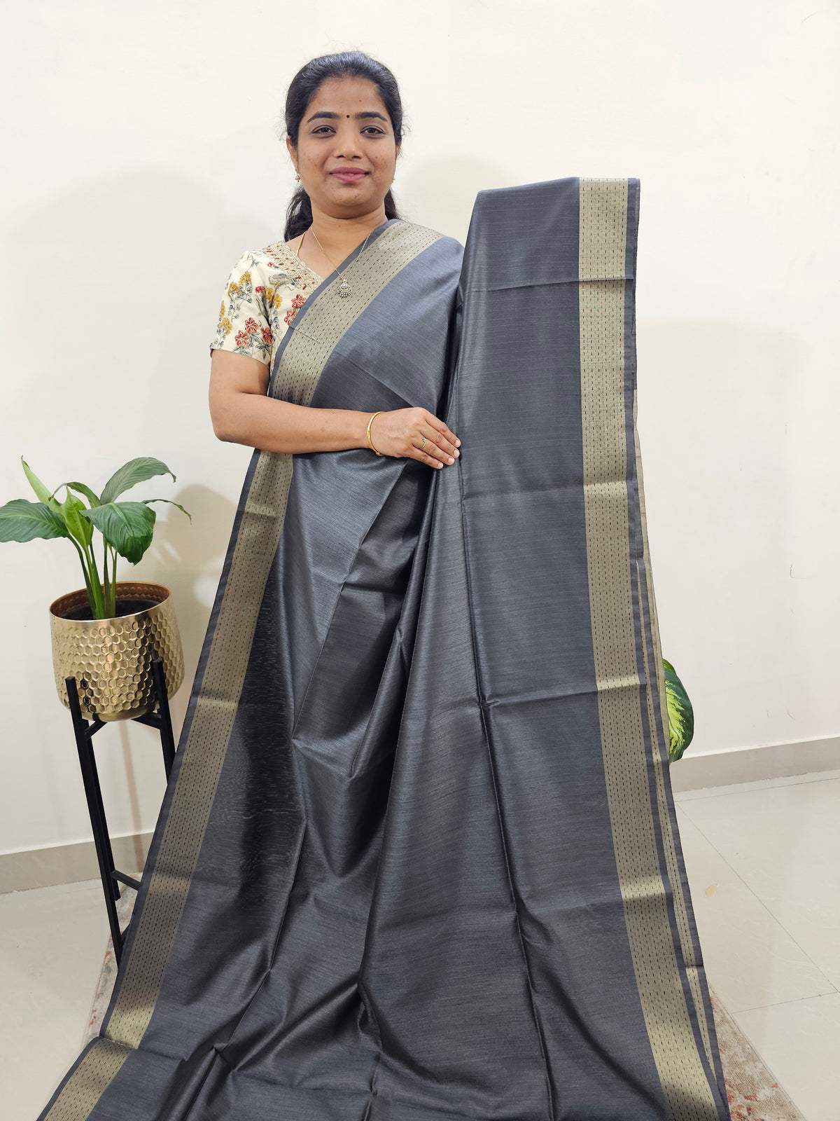 Soft Semi Raw Silk - Grey
