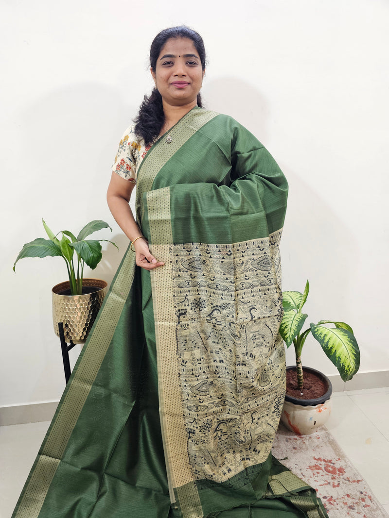 Soft Semi Raw Silk - Green