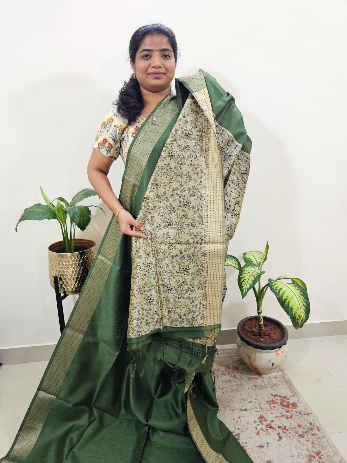Soft Semi Raw Silk - Green