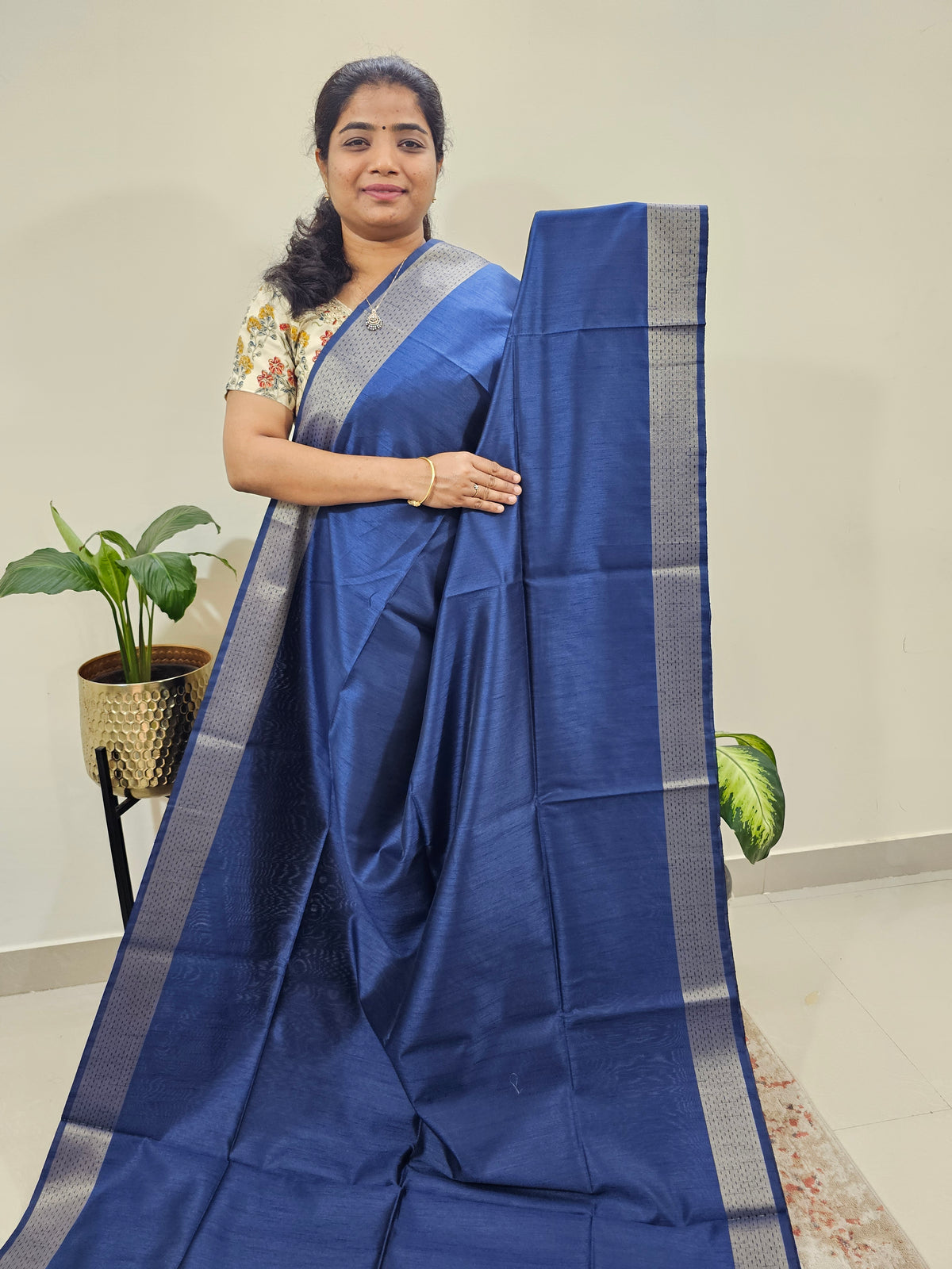 Soft Semi Raw Silk - Blue