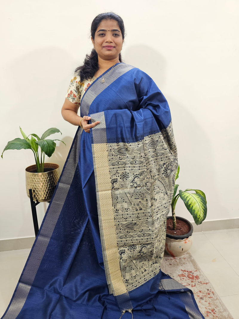 Soft Semi Raw Silk - Blue