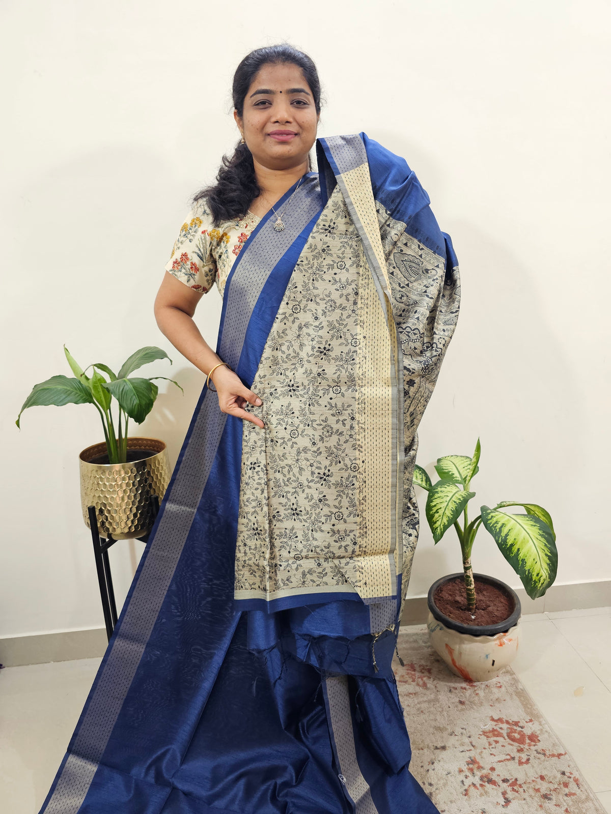 Soft Semi Raw Silk - Blue