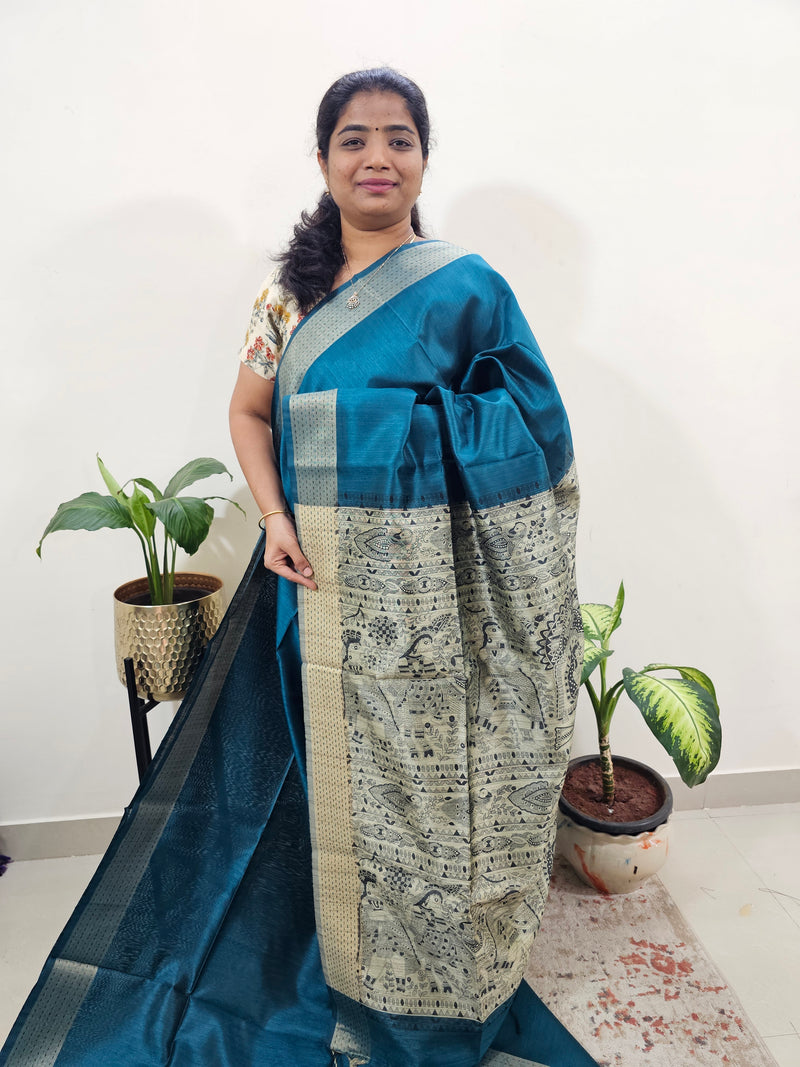 Soft Semi Raw Silk - Peacock Blue
