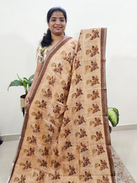 Soft Semi Chanderi Saree  - Mustard