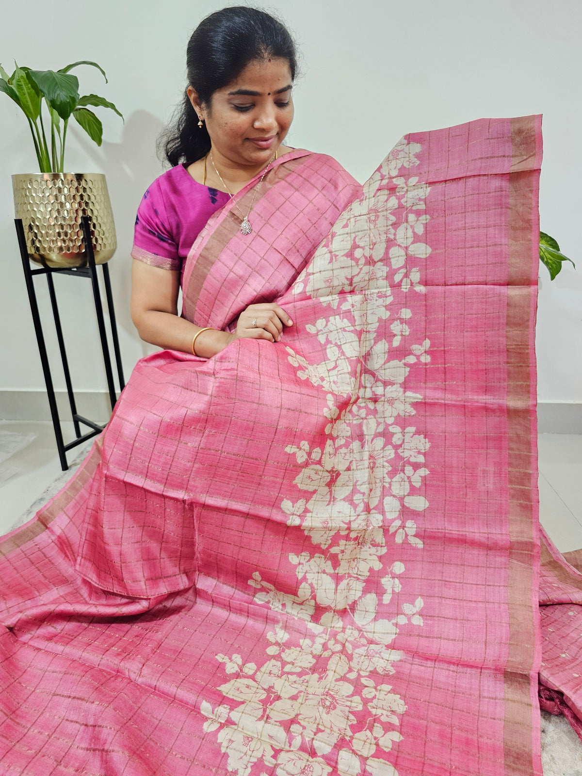 Pure Tussar Silk  - Pink