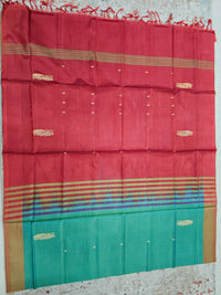 Chinnalampattu Saree - Sea Green with Red