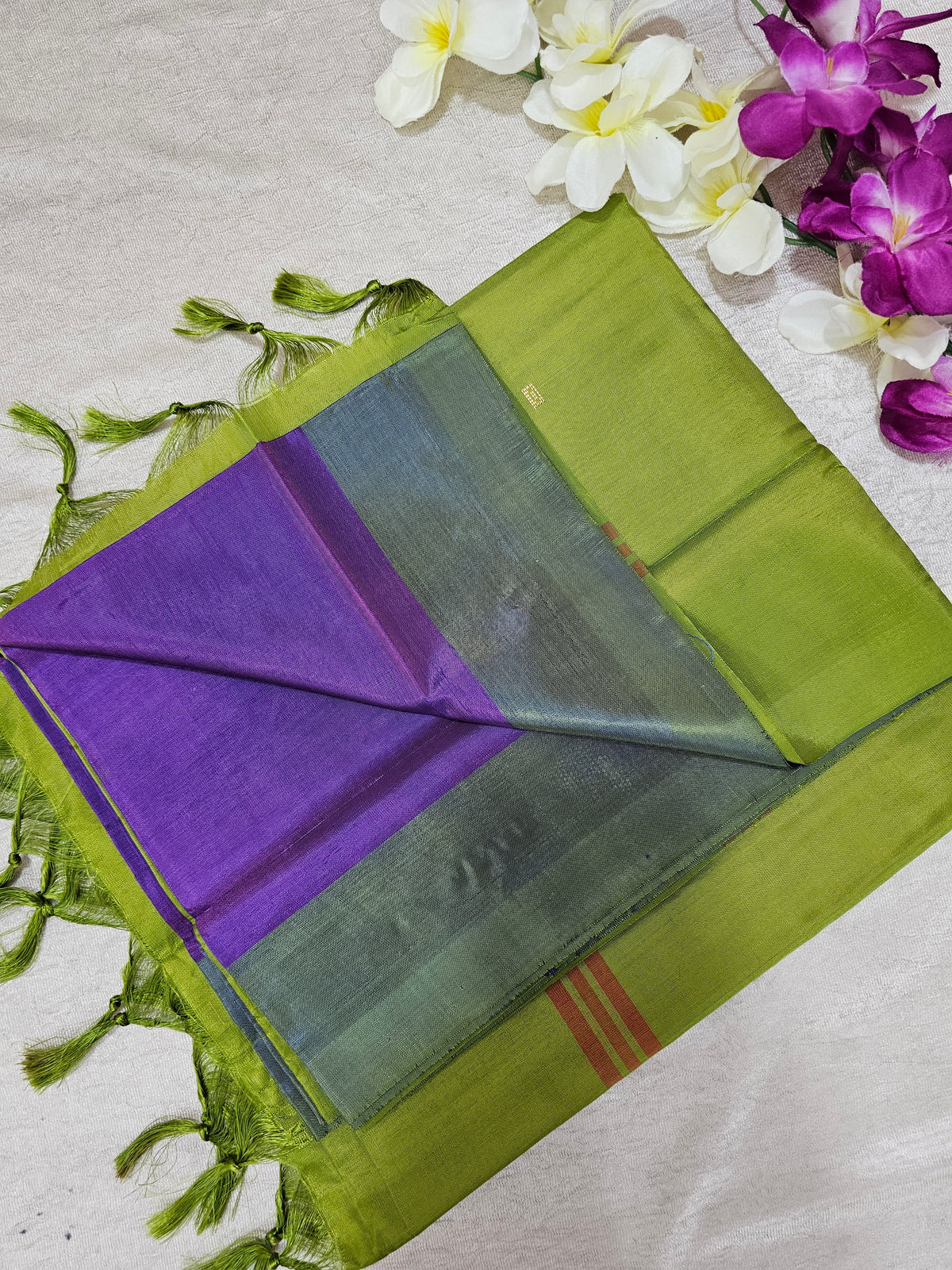 Chinnalampattu Saree -  Purple with Green