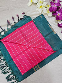 Chinnalampattu Saree - Dark Pink with Green