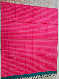 Chinnalampattu Saree - Dark Pink with Green