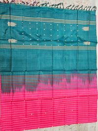 Chinnalampattu Saree - Dark Pink with Green