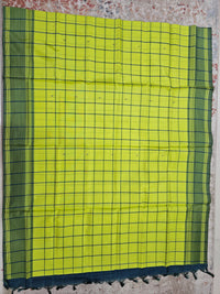 Chinnalampattu Saree- Green Check with Peacock Green