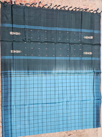 Chinnalampattu Saree - Blue with Peacock Green