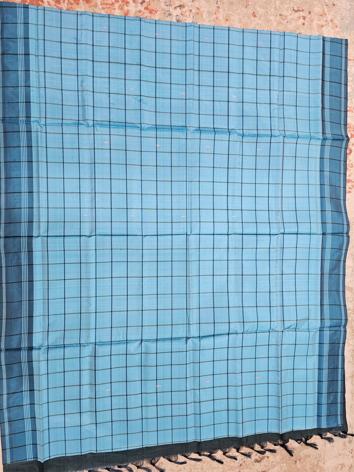 Chinnalampattu Saree - Blue with Peacock Green