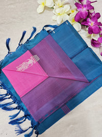 Chinnalampattu Saree - Pink with Peacock Blue