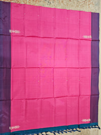 Chinnalampattu Saree - Pink with Peacock Blue