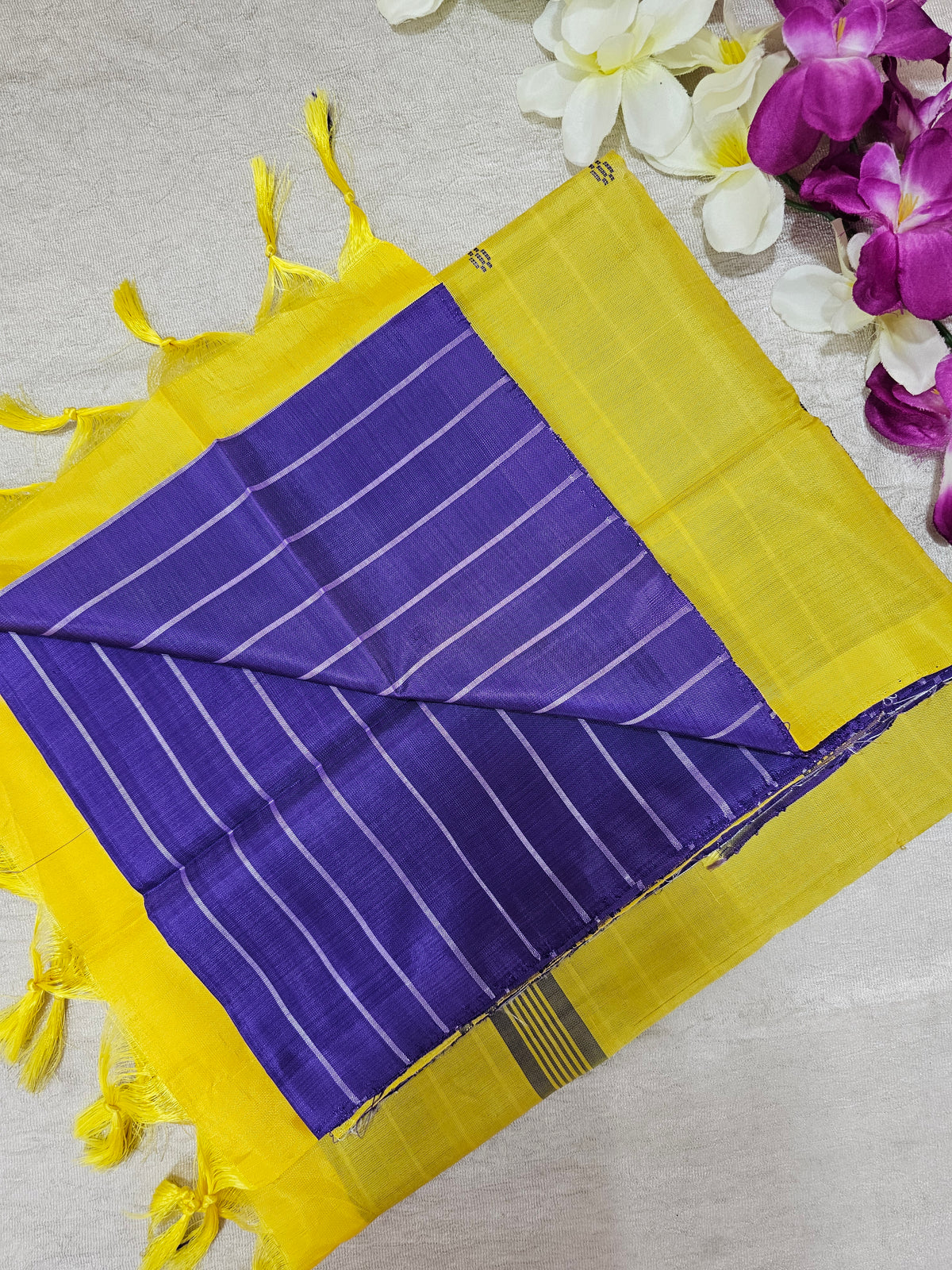 Chinnalampattu Saree - Purple with Yellow