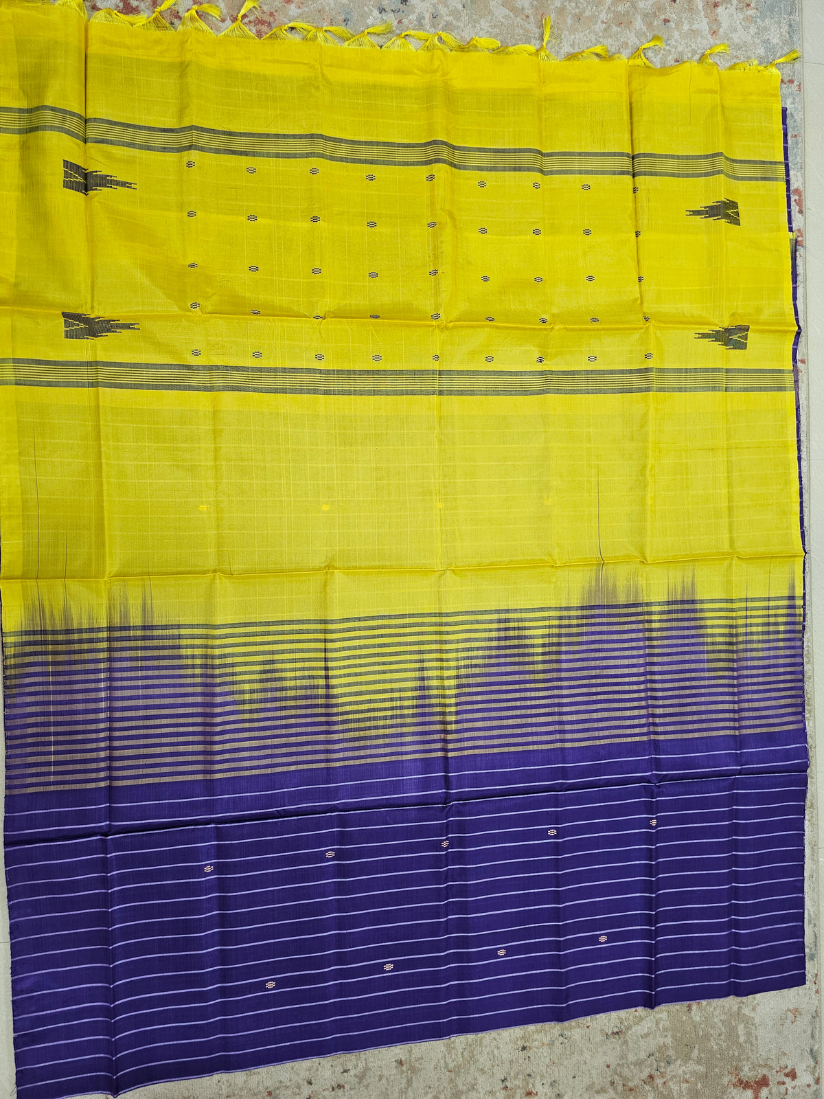 Chinnalampattu Saree - Purple with Yellow