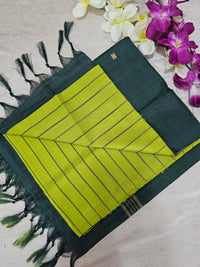 Chinnalampattu Saree - Green with Peacock Green