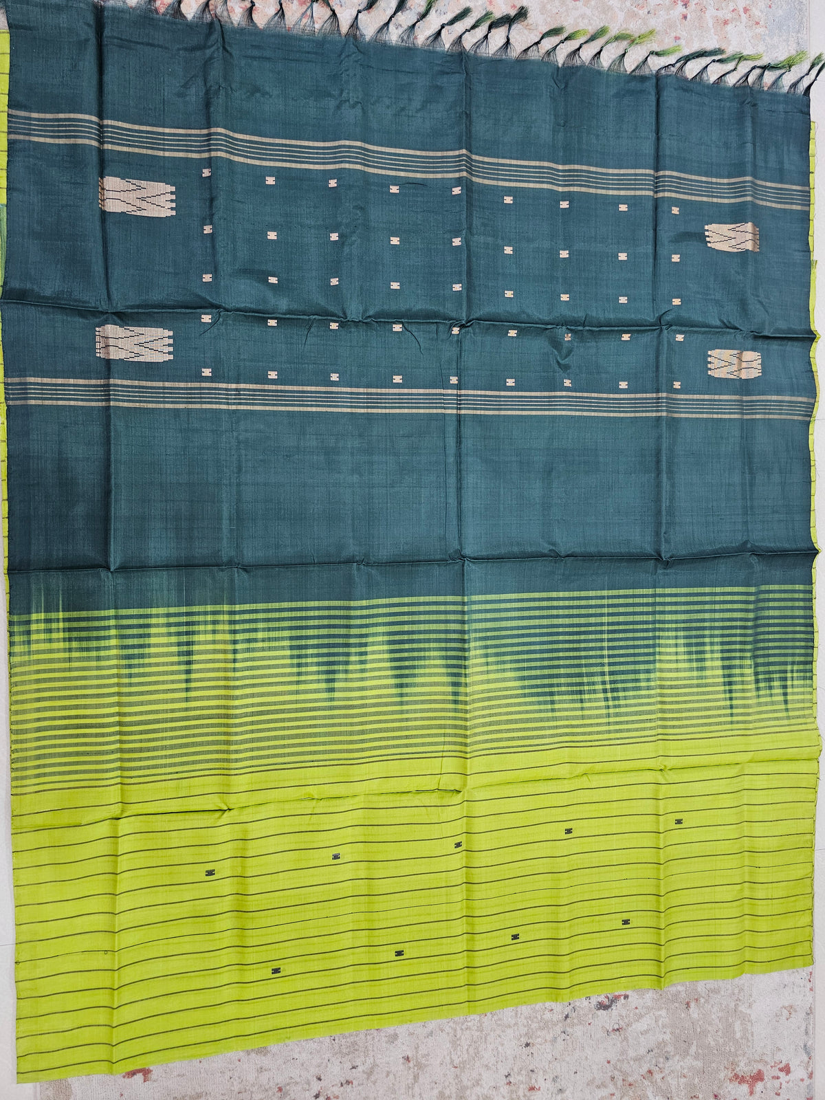 Chinnalampattu Saree - Green with Peacock Green