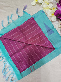 Chinnalampattu Saree - Magenta Pink with Blue
