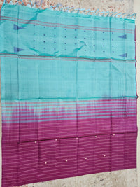 Chinnalampattu Saree - Magenta Pink with Blue