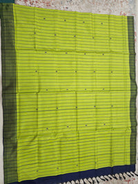 Chinnalampattu Saree - Green with Dark Blue