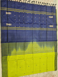 Chinnalampattu Saree - Green with Dark Blue