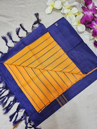 Chinnalampattu Saree - Orange with Blue