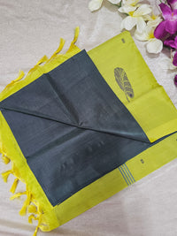 Chinnalampattu Saree - Dark Green with Lime Yellow