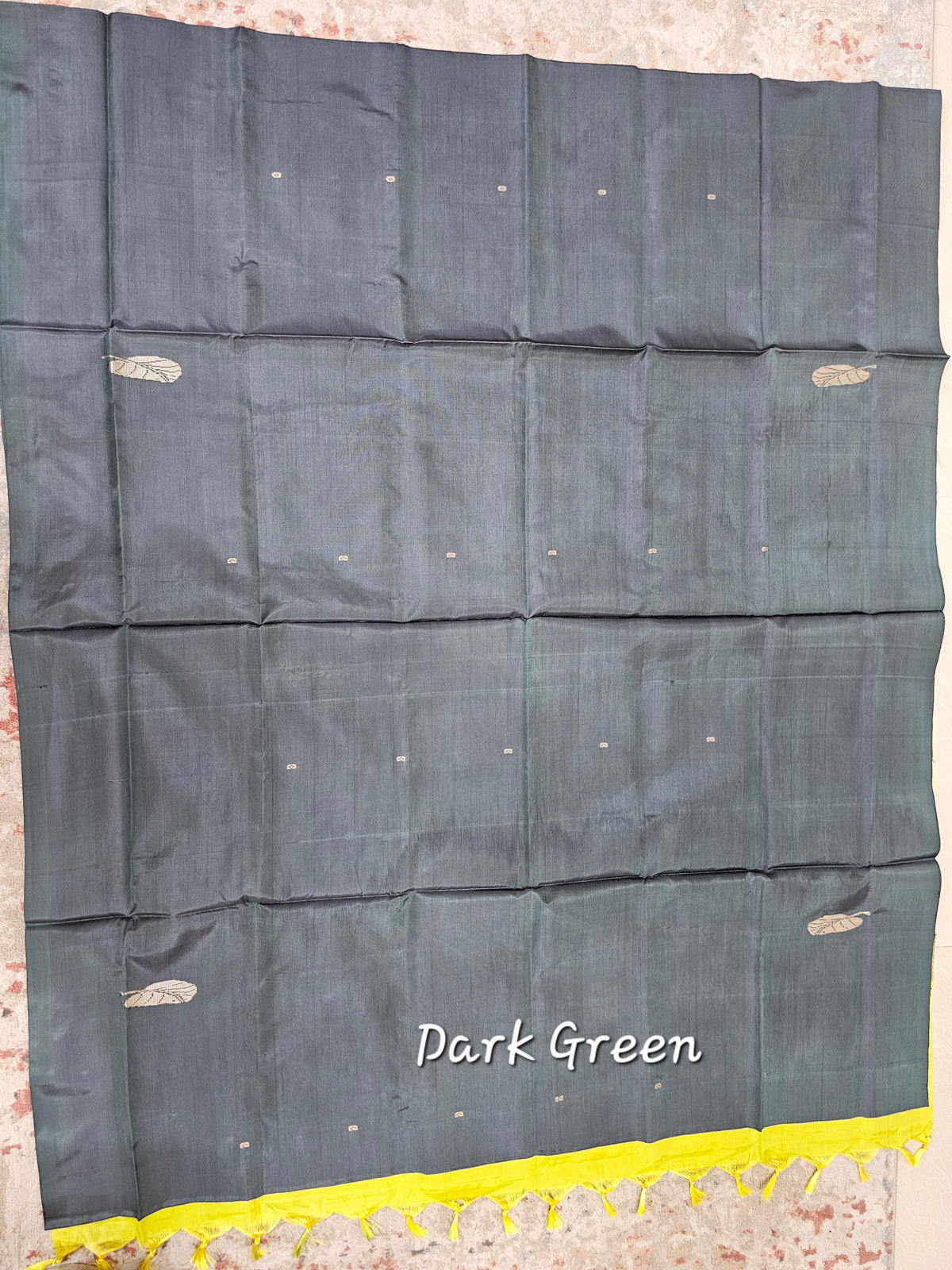 Chinnalampattu Saree - Dark Green with Lime Yellow