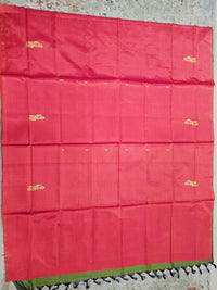 Chinnalampattu Saree - Dual Shade Orange Cum Pink with Green