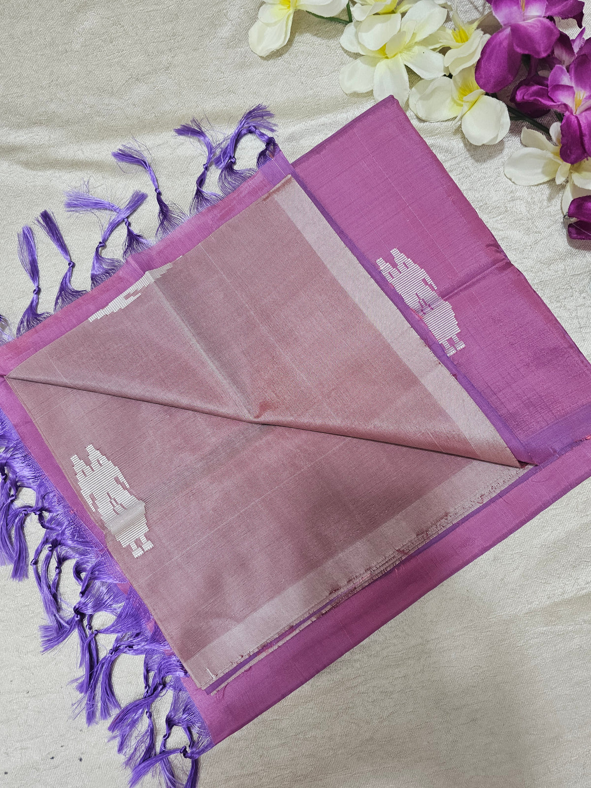 Chinnalampattu Saree - Dark Onion Pink with Dual Pink cum Violet Shade