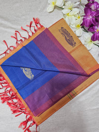 Chinnalampattu Saree - Blue with Orange