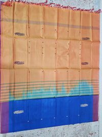 Chinnalampattu Saree - Blue with Orange