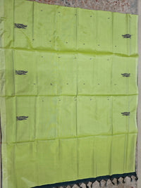 Chinnalampattu Saree - Pastel Lime Green with Peacock Green