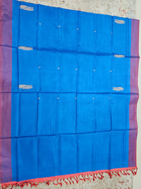 Chinnalampattu Saree - Blue with Peachish Red
