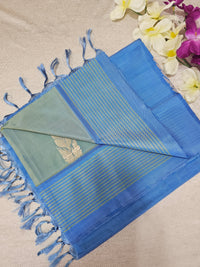 Chinnalampattu Saree - Pastel Green with Blue