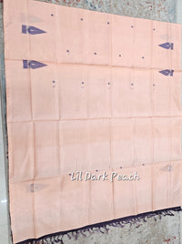 Chinnalampattu Saree - Peach with Brown