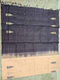 Chinnalampattu Saree - Peach with Brown