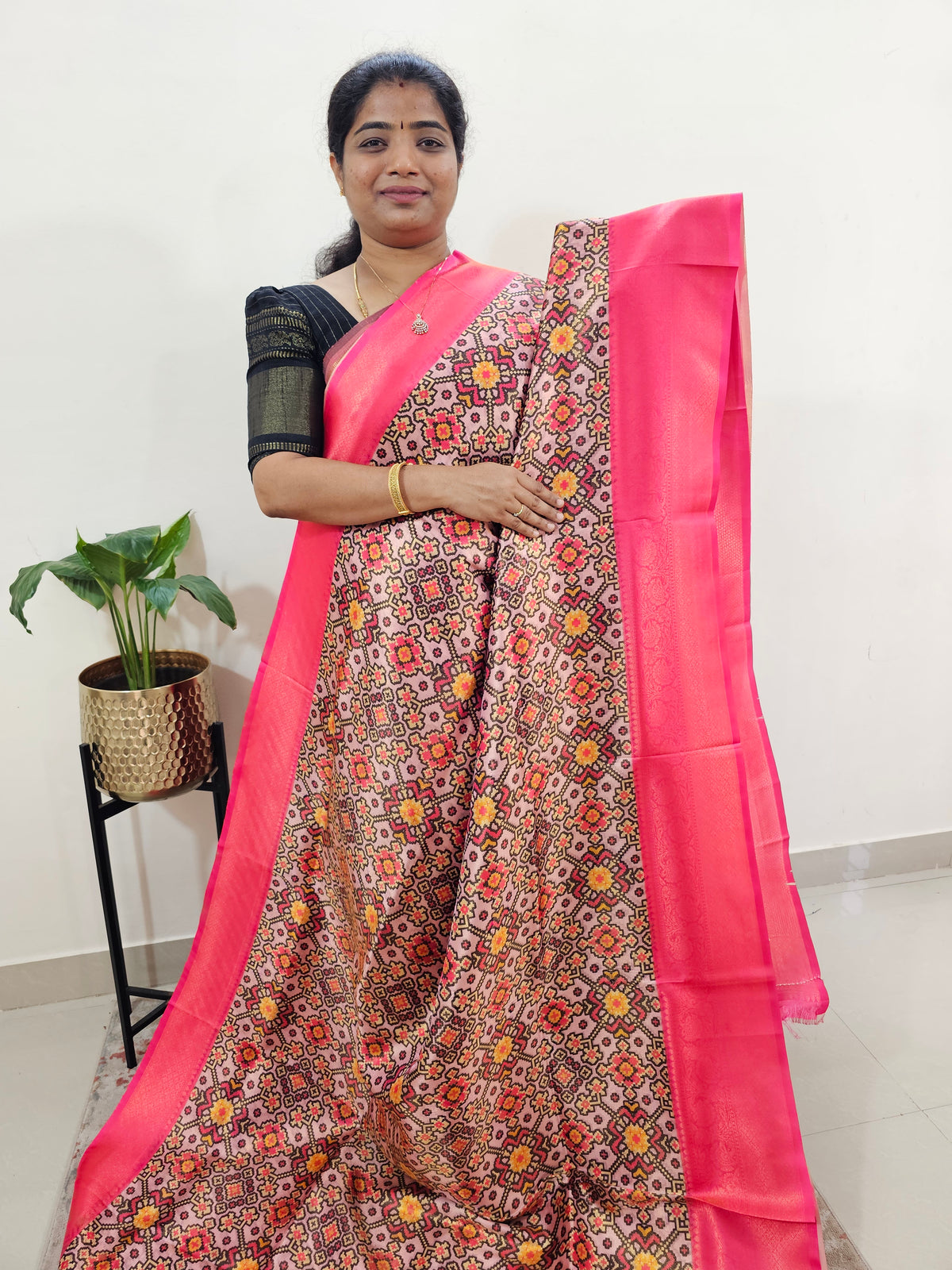 Semi Banarasi Soft Silk Saree - Pink