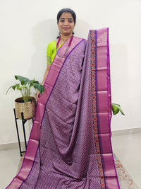 Semi Gadwal Silk Sarees with Digital Prints -Purple